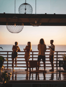 People chilling at Outsite Santa Teresa